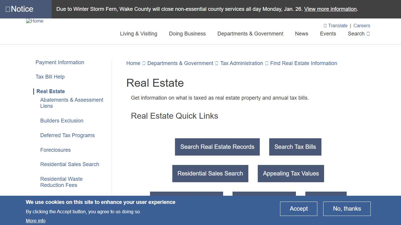Real Estate Wake County Government